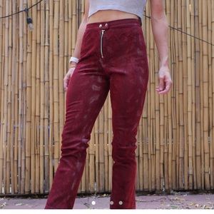 snakeskin red high waisted exposed zipper